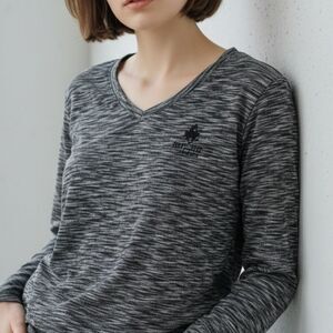 🌹Beverly Hills Polo Club Black and White Long Sleeve Tee sz XL